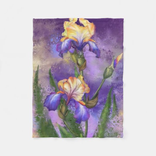 Irises Fleece Blanket (Vorderseite)