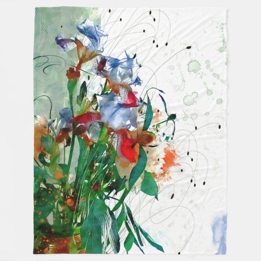 Irises Fleece Blanket (Vorderseite)