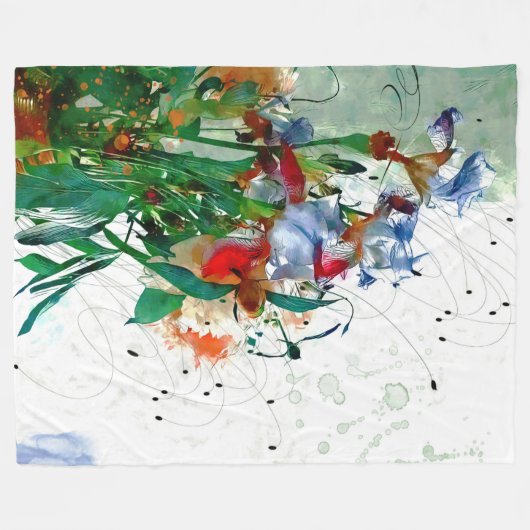 Irises Fleece Blanket (Vorderseite (Horizontal))
