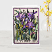 Irises Happy Birthday Card Karte (Gelbe Blume)