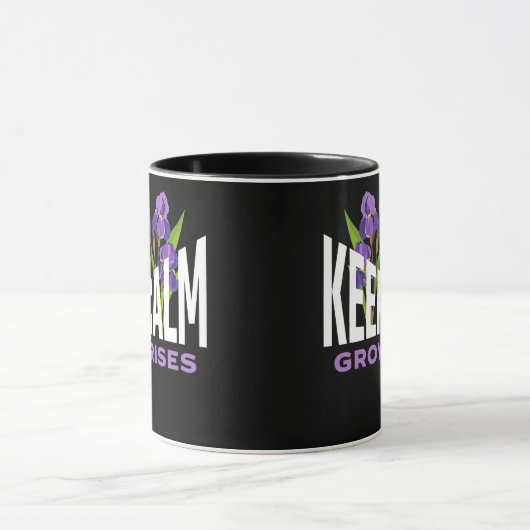 Irises Lover Behielt Calm Grow Irische Garden Blum Tasse (Zentrum)