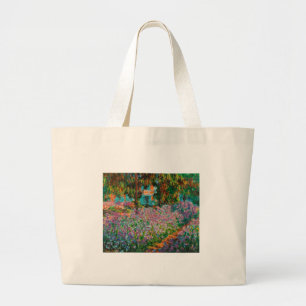 Irises Monet Garden Giverny Blume Jumbo Stoffbeutel