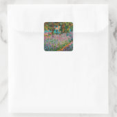 Irises Monet Garden Giverny Blume Quadratischer Aufkleber (Tasche)