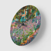 Irises Monet Garden Giverny Blume Runde Wanduhr (Winkel)