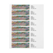 Irises Monet Garden Giverny Blume Rundum-Adressaufkleber (Bogen)