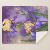 Irises Sherpa Blanket Sherpadecke (Vorderseite (Horizontal))