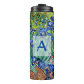 Irises Vincent Van Gogh Blue Flowers Art Monogram Thermosbecher (Vorderseite)