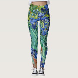 Irises Vincent Van Gogh Blue Flowers Nature Art Leggings