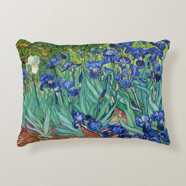 Irises Vincent van Gogh Blume zum Zeichnen von Thr Dekokissen (Vorderseite)
