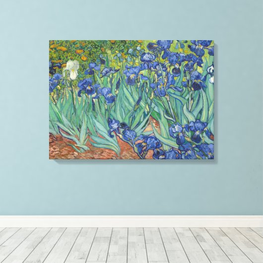 IRISES VINCENT VAN GOGH Canvas Print Leinwanddruck (Insitu (Holzboden))