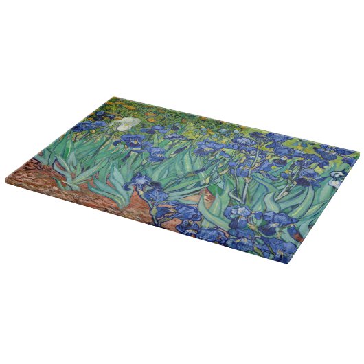 Irises Vincent van Gogh Gemälde Cutting Board Schneidebrett (Ecke)