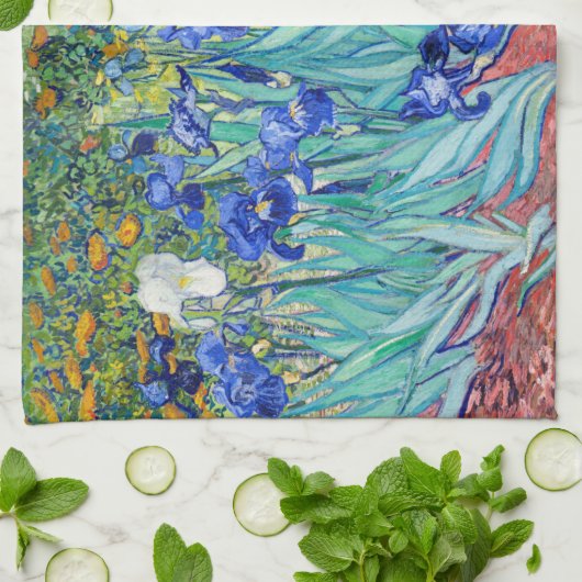 Irises Vincent van Gogh Geschirrtuch (Gefaltet)