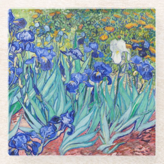 Irises Vincent van Gogh Glasuntersetzer (Vorderseite)