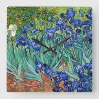 Irises Vincent van Gogh Painting Clock Quadratische Wanduhr