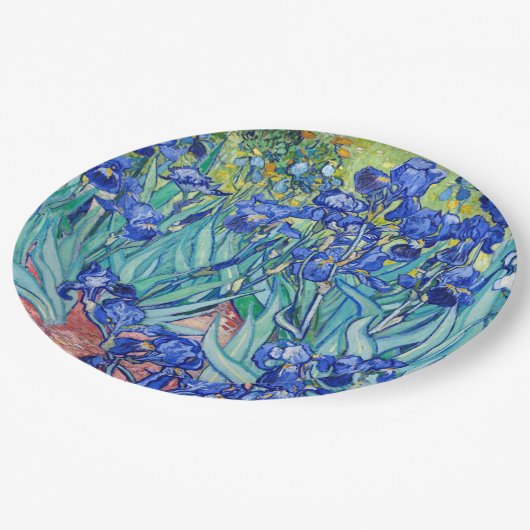 Irises Vincent van Gogh Pappteller (Schrägansicht)