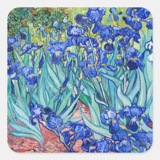 Irises Vincent van Gogh Quadratischer Aufkleber (Vorderseite)