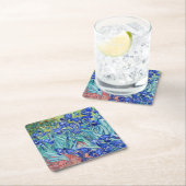 Irises Vincent van Gogh Rechteckiger Pappuntersetzer (Vor Ort)