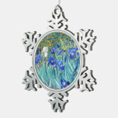 Irises Vincent van Gogh Schneeflocken Zinn-Ornament (Rechts)