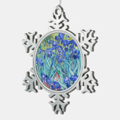 Irises Vincent van Gogh Schneeflocken Zinn-Ornament (Rechts)