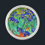 Irises von Vincent Van Gogh Anstecknadel<br><div class="desc">Vincent Van Gogh Irises 1889 gemalt ist es eines der Gemälde,  die er in Saint Paul-de-Mausole Asyl in Saint-Rémy-de-Provence in Frankreich erschuf. Es ist ein Ölgemälde. Diese kunstvolle Ölmalerei zeigt ein Feld von Iris-Blume-Pflanze.  Vincent Van Gogh war ein berühmter Künstler. Er war ein niederländischer Postimpressionist.
Dieses Gemälde ist öffentlich.</div>