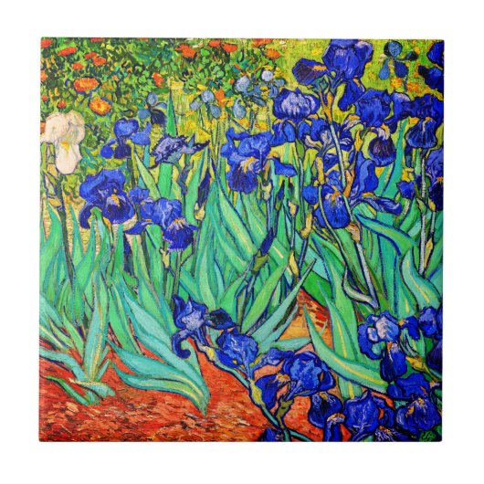 Irises von Vincent Van Gogh Fliese (Vorderseite)