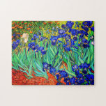 Irises von Vincent Van Gogh Puzzle<br><div class="desc">Vincent Van Gogh Irises 1889 gemalt ist es eines der Gemälde,  die er in Saint Paul-de-Mausole Asyl in Saint-Rémy-de-Provence in Frankreich erschuf. Es ist ein Ölgemälde. Diese kunstvolle Ölmalerei zeigt ein Feld von Iris-Blume-Pflanze. Vincent Van Gogh war ein berühmter Künstler. Er war ein niederländischer Postimpressionist. Dieses Gemälde ist öffentlich.</div>