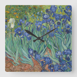 Irises von Vincent Van Gogh Quadratische Wanduhr