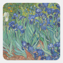 Irises von Vincent Van Gogh Quadratischer Aufkleber