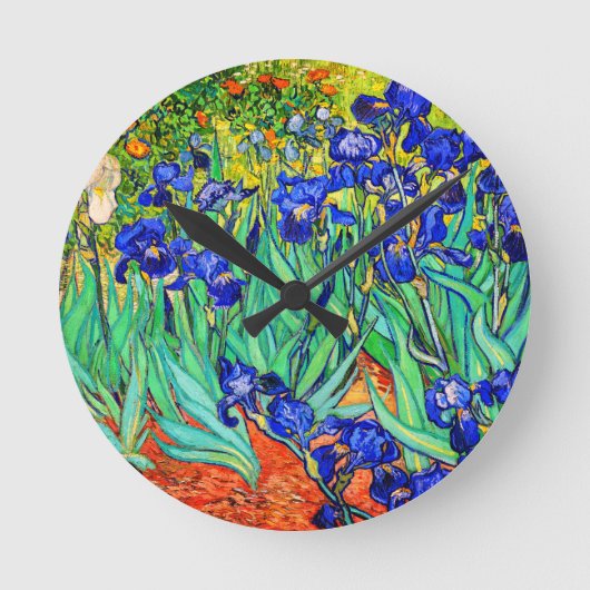 Irises von Vincent Van Gogh Runde Wanduhr (Vorderseite)