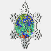 Irises von Vincent Van Gogh Schneeflocken Zinn-Ornament (Rechts)