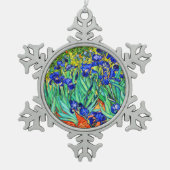 Irises von Vincent Van Gogh Schneeflocken Zinn-Ornament (Vorderseite)