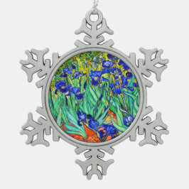 Irises von Vincent Van Gogh Schneeflocken Zinn-Ornament