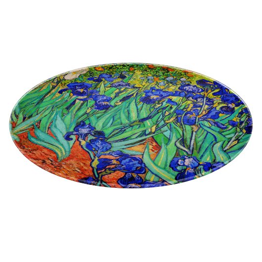 Irises von Vincent Van Gogh Schneidebrett (Ecke)