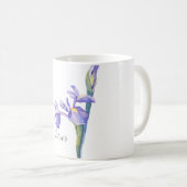 Irises Watercolor Floral Kaffeetasse (VorderseiteRechts)