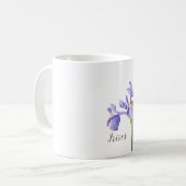 Irises Watercolor Floral Kaffeetasse (Vorderseite Links)