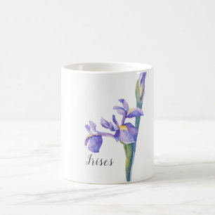 Irises Watercolor Floral Kaffeetasse