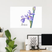 Irises Watercolor Floral Poster (Heimbüro)