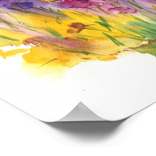 Irisgarten-Wasserfarbdruck - 11 x14 Poster (Ecke)