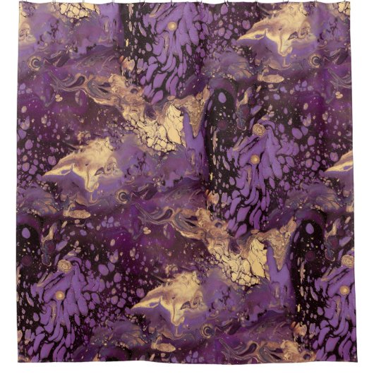 Irisgoldfarben wirbeln: duschvorhang (Vorderseite)