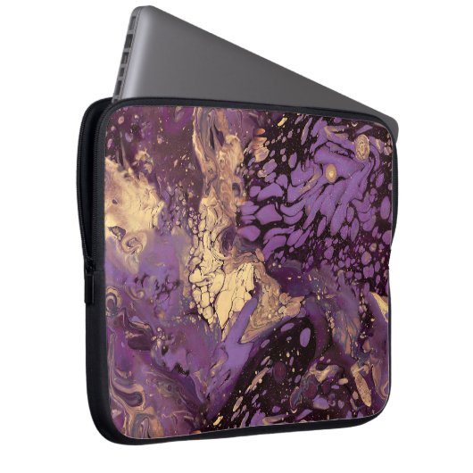 Irisgoldfarben wirbeln: laptopschutzhülle (Vorne Rechts)