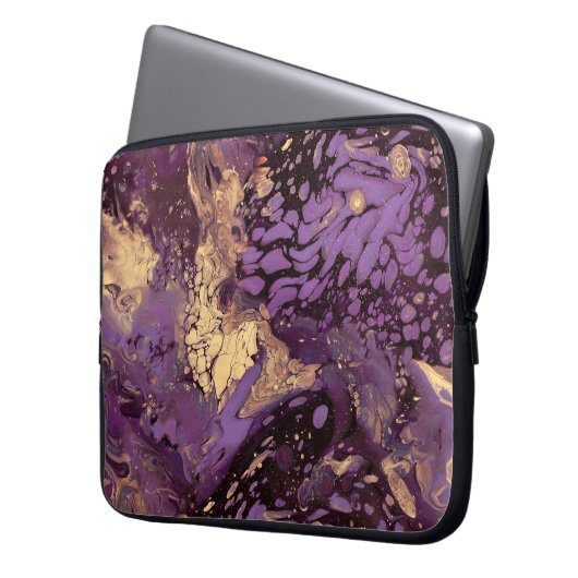 Irisgoldfarben wirbeln: laptopschutzhülle (Vorderseite Links)