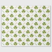Irisgrün, Goldklee St. Patrick's Day Geschenkpapier (Flach)
