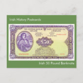 Irish 50 Pfund Banknote für Postkarte (Vorderseite)