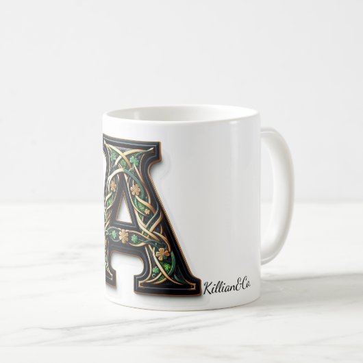 Irish A Monogram Coffee Mug Kaffeetasse (VorderseiteRechts)