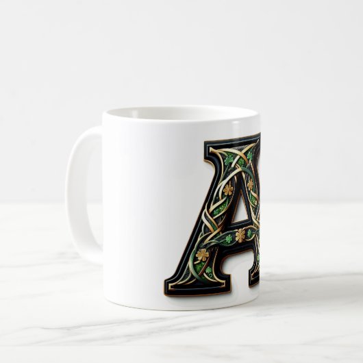 Irish A Monogram Coffee Mug Kaffeetasse (Vorderseite Links)