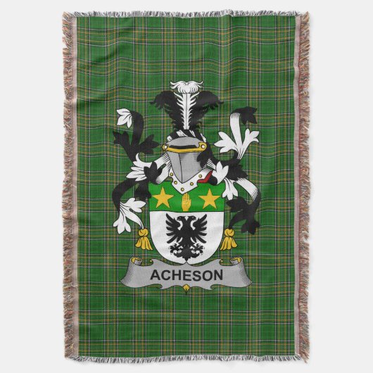 Irish Acheson Coat of Arms Familienwappen Irland Decke (Vorderseite Vertikal)