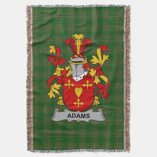 Irish Adams Coat of Arms Familienwappen Irland Decke (Vorderseite Vertikal)