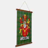 Irish Adams Coat of Arms Family Crest Wandteppich Mit Holzrahmen (Gewinkelt)