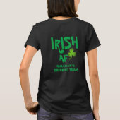 Irish AF Drink Team Individuelle Name Black Green T-Shirt (Rückseite)