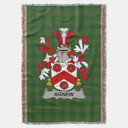 Irish Agnew Coat of Arms Familienwappen Irland Decke (Vorderseite Vertikal)